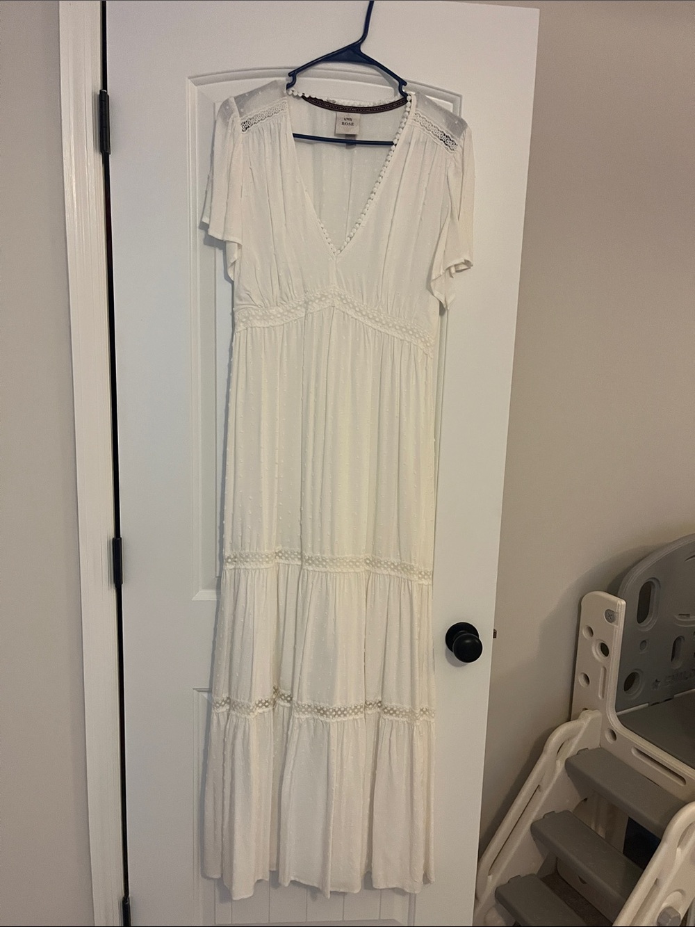 Knox Rose Cream Maxi Dress with Lace Trim